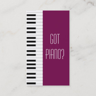 Tarjeta De Visita Piano Teacher Jugador Pianista Estudio de Músico