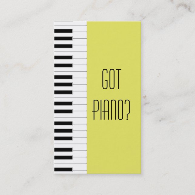 Tarjeta De Visita Piano Teacher Studio Músico Pianista (Anverso)