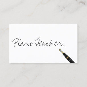 Tarjeta De Visita Piano Teacher Typografía manuscrita Música