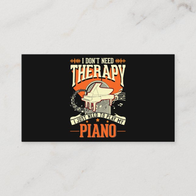 Tarjeta De Visita Piano Therapy Piano Player Pianist 3 (Anverso)