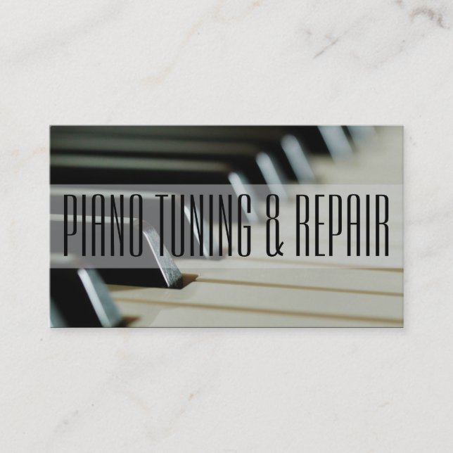 Tarjeta De Visita Piano Tuning & Repair Music Instructor Business (Anverso)