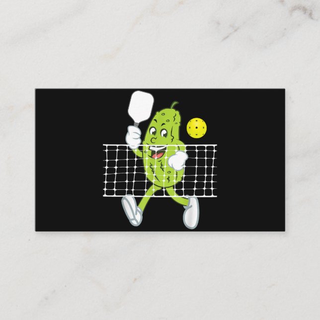 Tarjeta De Visita Pickle Jugando Pickleball - Divertido Paddle (Anverso)