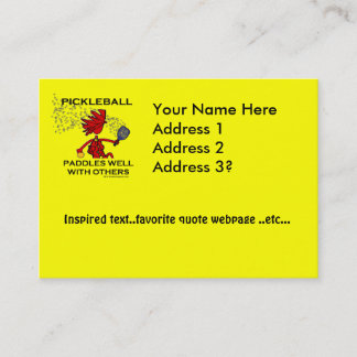 Tarjeta De Visita Pickleball se bate bien con otros