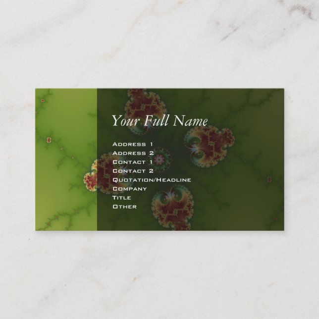 Tarjeta De Visita Picnic Fractalbug - Arte Fractal (Anverso)