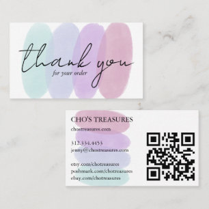 Tarjeta De Visita Pida GRACIAS Bonito los Blobs Minimalistas