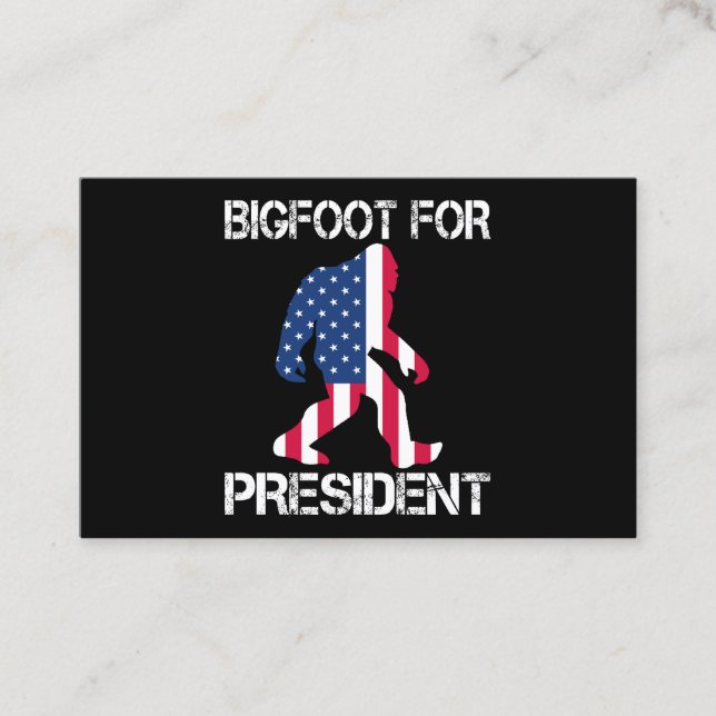 Tarjeta De Visita Pie Grande Para El Presidente Funny Bigfoot (Anverso)