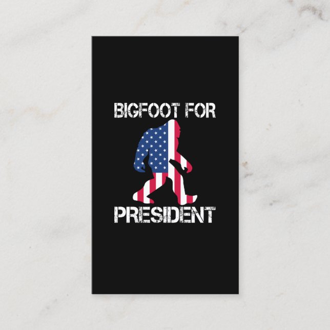 Tarjeta De Visita Pie Grande Para El Presidente Funny Bigfoot (Anverso)