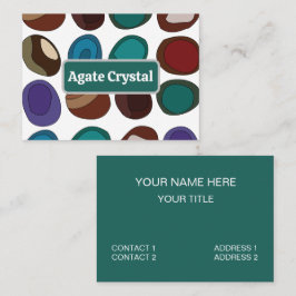 Tarjeta De Visita Piedra de Ágata Colorida Sanadora de Cristal