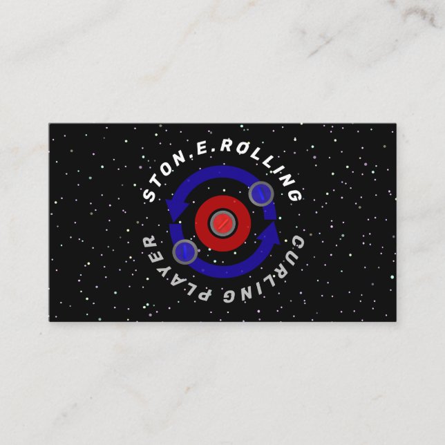 Tarjeta De Visita Piedra de curling rodando como la órbita de la Tie (Anverso)