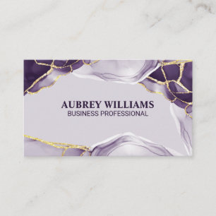 Tarjeta De Visita Piedra de mármol de oro púrpura