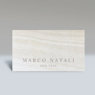 Tarjeta De Visita Piedra elegante de mármol beige