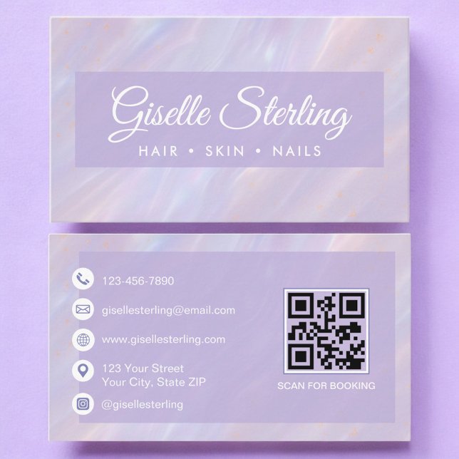 Tarjeta De Visita Piedra holográfica del código QR del opal irlandés (Subido por el creador)