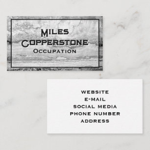 Tarjeta De Visita Piedra moderna de mármol de granito blanco y negro