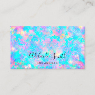 Tarjeta De Visita piedra opal azul rosa