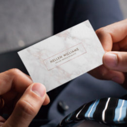 Tarjeta De Visita Piedra Rosa-oro de imitación de mármol