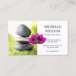 Tarjeta De Visita Piedras Apiladas en la Hierba   Spa Yoga