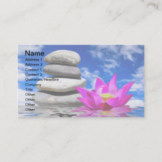 Tarjeta De Visita Piedras de la roca de la terapia y flor de Lotus