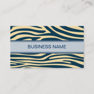 Tarjeta De Visita Piel cebra y azul claro