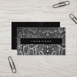 Tarjeta De Visita Piel de animales Negro Plata Gris Python Vip Styli