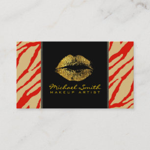 Tarjeta De Visita Piel de cebra moderna de arte de maquillaje de lab