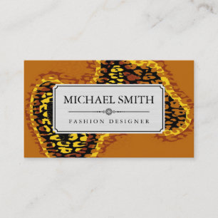 Tarjeta De Visita Piel de Leopardo Moderno Profesional Elegante #15