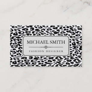 Tarjeta De Visita Piel de Leopardo Moderno Profesional Elegante #25