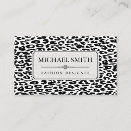 Tarjeta De Visita Piel de Leopardo Moderno Profesional Elegante #25
