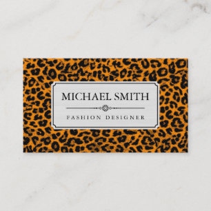 Tarjeta De Visita Piel de Leopardo Moderno Profesional Elegante #30