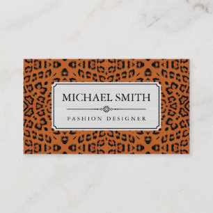 Tarjeta De Visita Piel de Leopardo Moderno Profesional Elegante #35