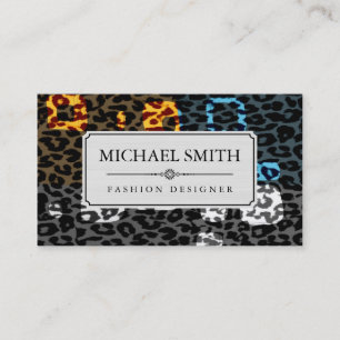 Tarjeta De Visita Piel de Leopardo Moderno Profesional Elegante #48