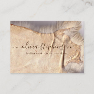 Tarjeta De Visita Piel de oveja curtida Ocultar Cuero