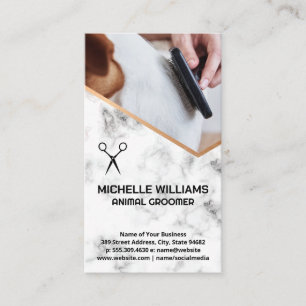 Tarjeta De Visita Piel de Perro Combing Groomer
