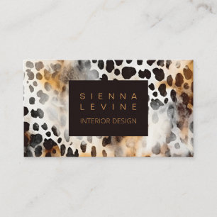 Tarjeta De Visita Piel de vaca Leopard Imprimir Piel Animal Resumen