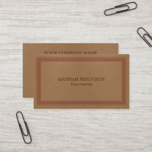 Tarjeta De Visita Piel falsa beige