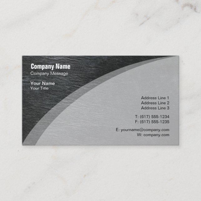 Tarjeta De Visita Piel gris elegante (Anverso)