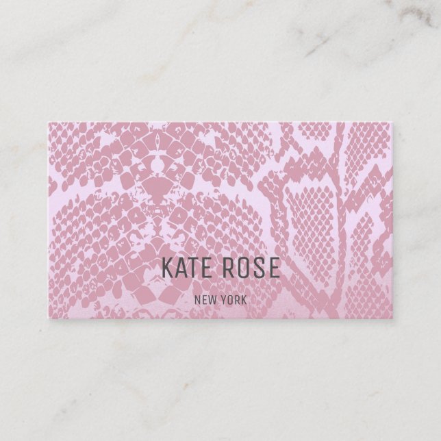 Tarjeta De Visita Piel Monocromática contemporánea Pithon Rosa (Anverso)