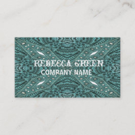 Tarjeta De Visita piel verde azulada de vaca de occidente