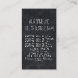 Tarjeta De Visita Piense en escritura cristiana de la biblia de