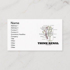 Tarjeta De Visita Piense renal (riñón Nephron renal)