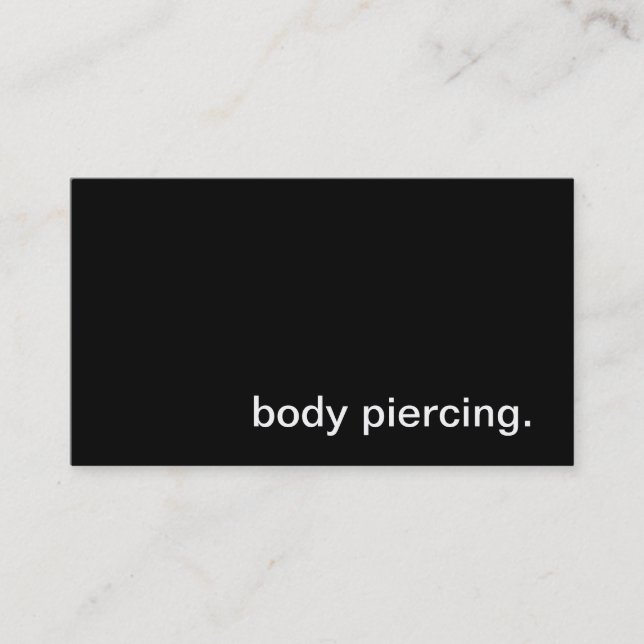 Tarjeta de visita Piercing del cuerpo (Anverso)