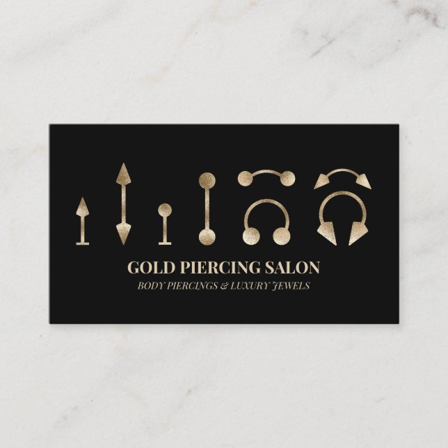 Tarjeta De Visita Piercing Specialist Golden JEWELS (Anverso)