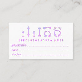 Tarjeta De Visita Piering de citas con joyas moradas rosadas