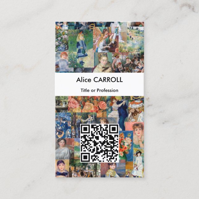 Tarjeta De Visita Pierre-Auguste Renoir - Patchwork - Código QR (Anverso)