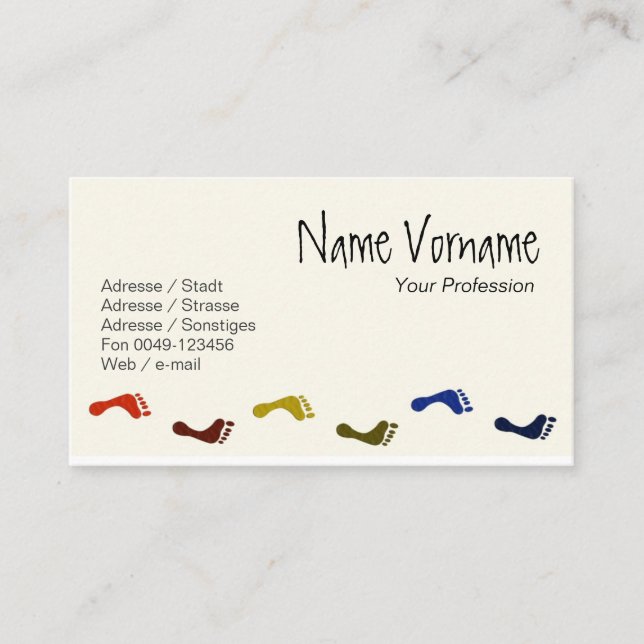 Tarjeta De Visita Pies (Anverso)