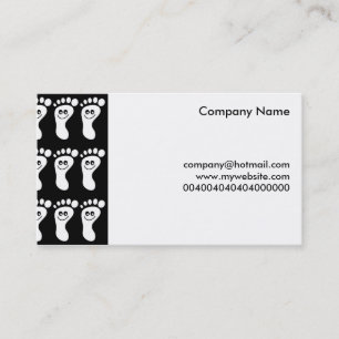 Tarjeta De Visita Pies blancos felices,