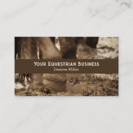 Tarjeta De Visita Pies de Caballo Rústico Vintage Sepia Brown