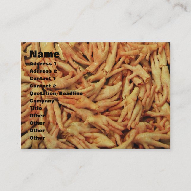 Tarjeta De Visita Pies de pollo crudo (Anverso)