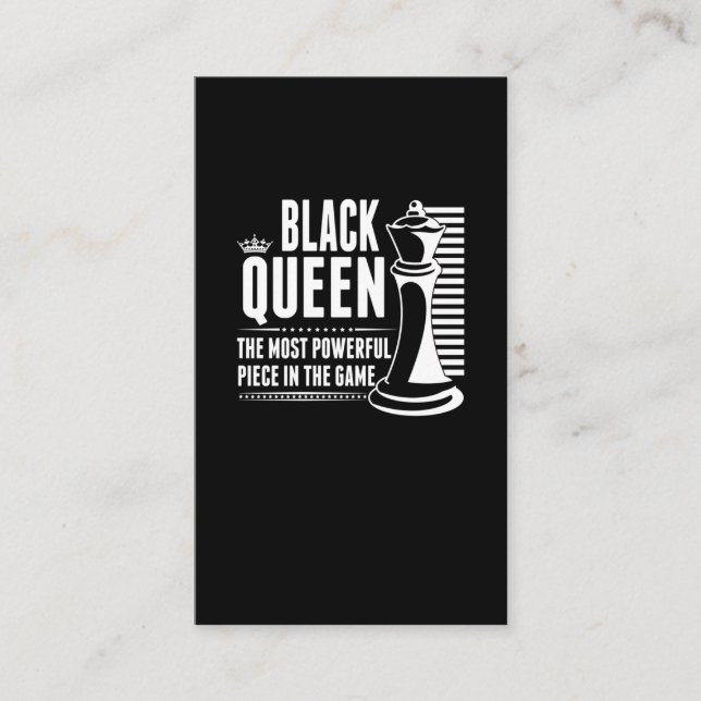Tarjeta De Visita Pieza de ajedrez de reina negra orgullosa mujer ne (Anverso)