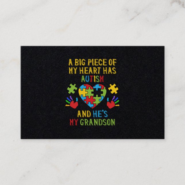 Tarjeta De Visita Pieza De Mi Nieto Corazón (Anverso)