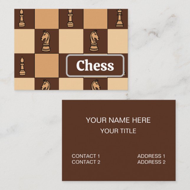 Tarjeta De Visita Piezas de Ajedrez (Anverso / Reverso)